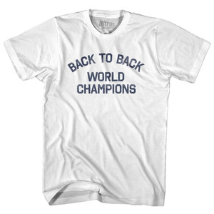Back To Back World Champions Adult Cotton T-Shirt - White