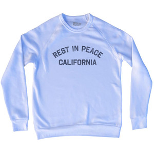 Rest in Peace California Adult Tri-Blend Sweatshirt - White