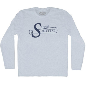 Super Hitters Adult Tri-Blend Long Sleeve T-shirt - Athletic White Super Hitters Adult Tri-Blend Long Sleeve T-shirt - Athletic White