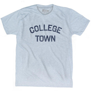 College Town Adult Tri-Blend T-Shirt - Athletic White