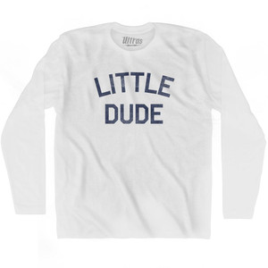 Little Dude Adult Cotton Long Sleeve T-Shirt - White
