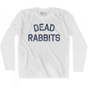 Dead Rabbits Adult Cotton Long Sleeve T-Shirt - White