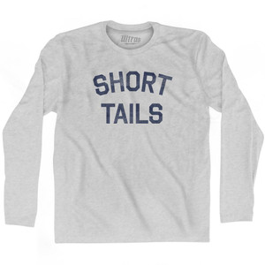 Short Tails Adult Cotton Long Sleeve T-Shirt - Grey Heather