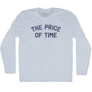 The Price of Time Adult Tri-Blend Long Sleeve T-shirt - Athletic White