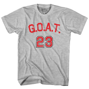 Goat 23 Red Art Adult Cotton T-Shirt - Grey Heather