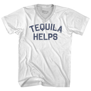 Tequila Helps Adult Tri-Blend V-neck T-shirt - White
