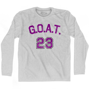 Goat 23 Purple Art Adult Cotton Long Sleeve T-Shirt - Grey Heather Goat 23 Purple Art Adult Cotton Long Sleeve T-Shirt - Grey Heather