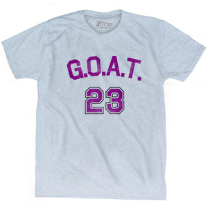 Goat 23 Purple Art Adult Tri-Blend T-Shirt - Athletic White Goat 23 Purple Art Adult Tri-Blend T-Shirt - Athletic White