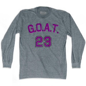 Goat 23 Purple Art Adult Tri-Blend Long Sleeve T-Shirt - Athletic Grey Goat 23 Purple Art Adult Tri-Blend Long Sleeve T-Shirt - Athletic Grey