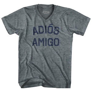 Adios Amigo Tri-Blend V-neck Womens Junior Cut T-shirt - Athletic Grey Adios Amigo Tri-Blend V-neck Womens Junior Cut T-shirt - Athletic Grey