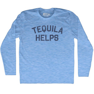Tequila Helps Adult Tri-Blend Long Sleeve T-shirt - Athletic Blue Tequila Helps Adult Tri-Blend Long Sleeve T-shirt - Athletic Blue