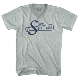 Super Hitters Adult Tri-Blend V-neck T-shirt - Athletic Cool Grey Super Hitters Adult Tri-Blend V-neck T-shirt - Athletic Cool Grey
