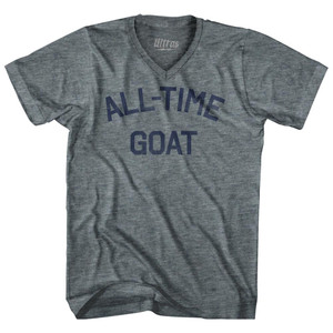 All Time G.O.A.T (GOAT) Adult Tri-Blend V-neck Womens Junior Cut T-shirt - Athletic Grey All Time G.O.A.T (GOAT) Adult Tri-Blend V-neck Womens Junior Cut T-shirt - Athletic Grey