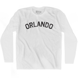 Orlando Adult Cotton Long Sleeve T-shirt - White