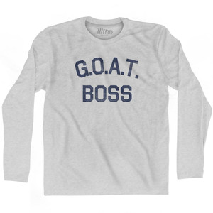 G.O.A.T (GOAT) Boss Adult Cotton Long Sleeve T-Shirt - Grey Heather G.O.A.T (GOAT) Boss Adult Cotton Long Sleeve T-Shirt - Grey Heather