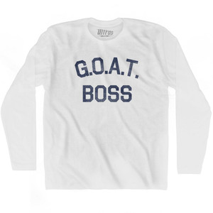 G.O.A.T (GOAT) Boss Adult Cotton Long Sleeve T-shirt - White