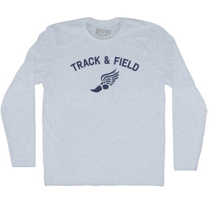 Track & Field Track Wings Adult Tri-Blend Long Sleeve T-shirt - Athletic White Track & Field Track Wings Adult Tri-Blend Long Sleeve T-shirt - Athletic White