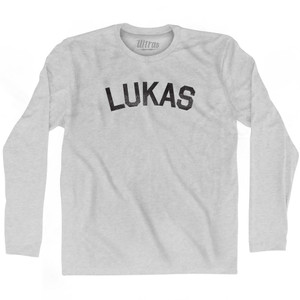 Lukas Adult Cotton Long Sleeve T-Shirt - Grey Heather