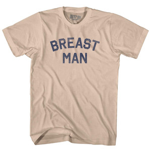 Breast Man Adult Cotton T-shirt - Creme