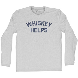 Whiskey Helps Adult Cotton Long Sleeve T-shirt - Grey Heather