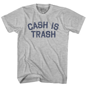 Cash Is Trash Womens Cotton Junior Cut T-Shirt - Grey Heather