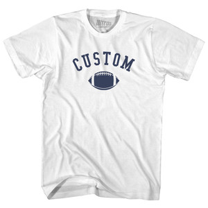 Custom Football Womens Cotton Junior Cut T-Shirt - White