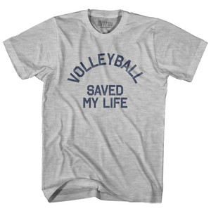 Volleyball Saved My Life Womens Cotton Junior Cut T-Shirt - Grey Heather Volleyball Saved My Life Womens Cotton Junior Cut T-Shirt - Grey Heather