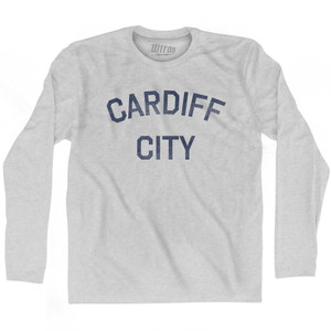 Cardiff Adult Cotton Long Sleeve T-Shirt - Grey Heather