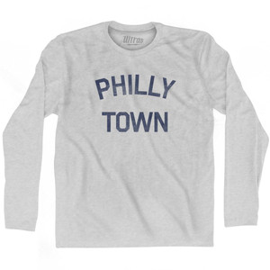 Philly Town Adult Cotton Long Sleeve T-Shirt - Grey Heather Philly Town Adult Cotton Long Sleeve T-Shirt - Grey Heather