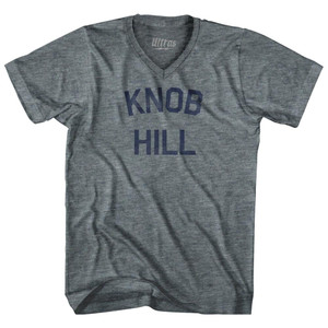 Knob Hill Adult Tri-Blend V-Neck Womens Junior Cut T-Shirt - Athletic Grey