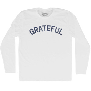 Grateful Adult Cotton Long Sleeve T-shirt - White