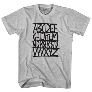 Alphabet Adult Cotton T-Shirt - Grey Heather Alphabet Adult Cotton T-Shirt - Grey Heather