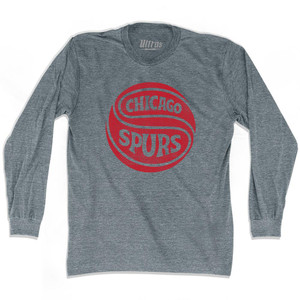Chicago Spurs Adult Tri-Blend Long Sleeve City T-shirt - Athletic Grey Chicago Spurs Adult Tri-Blend Long Sleeve City T-shirt - Athletic Grey