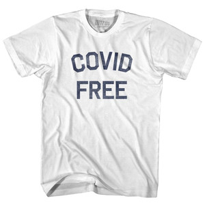 Covid Free Womens Cotton Junior Cut T-Shirt - White