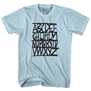 Alphabet Adult Cotton T-Shirt - Light Blue