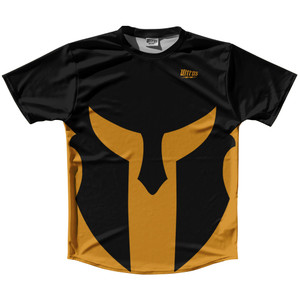 Spartan Running Shirt Track Cross Made In USA - Black And Orange Burnt Spartan Running Shirt Track Cross Made In USA - Black And Orange Burnt