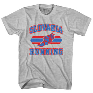 Slovakia 90's Running Team Cotton Adult T-Shirt - Grey Heather Slovakia 90's Running Team Cotton Adult T-Shirt - Grey Heather