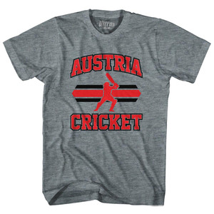 Austria 90's Cricket Team Tri-Blend Adult T-shirt - Athletic Grey Austria 90's Cricket Team Tri-Blend Adult T-shirt - Athletic Grey