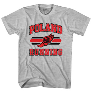 Poland 90's Running Team Cotton Adult T-Shirt - Grey Heather Poland 90's Running Team Cotton Adult T-Shirt - Grey Heather