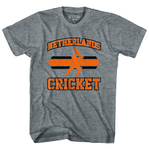 Netherlands 90's Cricket Team Tri-Blend Adult T-shirt - Athletic Grey Netherlands 90's Cricket Team Tri-Blend Adult T-shirt - Athletic Grey