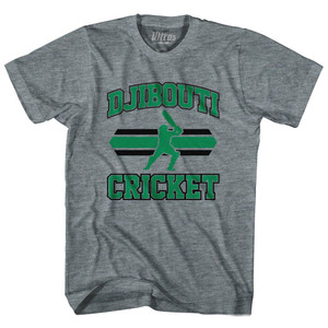 Djibouti 90's Cricket Team Tri-Blend Adult T-shirt - Athletic Grey Djibouti 90's Cricket Team Tri-Blend Adult T-shirt - Athletic Grey