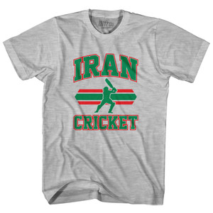 Iran 90's Cricket Team Cotton Adult T-Shirt - Grey Heather