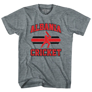 Albania 90's Cricket Team Tri-Blend Adult T-shirt - Athletic Grey Albania 90's Cricket Team Tri-Blend Adult T-shirt - Athletic Grey