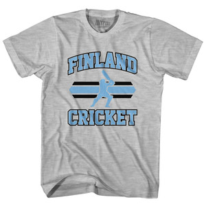 Finland 90's Cricket Team Cotton Youth T-Shirt - Grey Heather Finland 90's Cricket Team Cotton Youth T-Shirt - Grey Heather