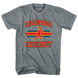 Colombia 90's Cricket Team Tri-Blend Adult T-shirt - Athletic Grey Colombia 90's Cricket Team Tri-Blend Adult T-shirt - Athletic Grey