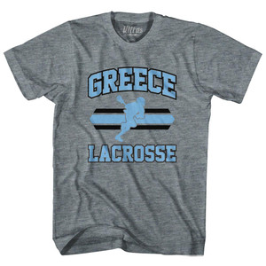 Greece 90's Lacrosse Team Tri-Blend Adult T-shirt - Athletic Grey Greece 90's Lacrosse Team Tri-Blend Adult T-shirt - Athletic Grey