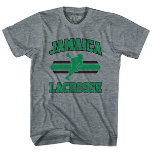 Jamaica 90's Lacrosse Team Tri-Blend Adult T-shirt - Athletic Grey Jamaica 90's Lacrosse Team Tri-Blend Adult T-shirt - Athletic Grey