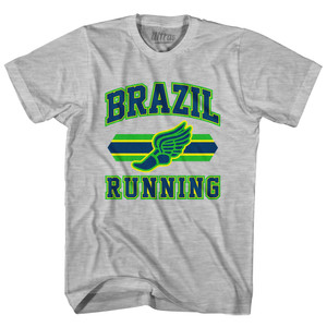 Brazil 90's Running Team Cotton Adult T-Shirt - Grey Heather Brazil 90's Running Team Cotton Adult T-Shirt - Grey Heather