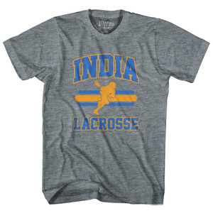 India 90's Lacrosse Team Tri-Blend Adult T-shirt - Athletic Grey