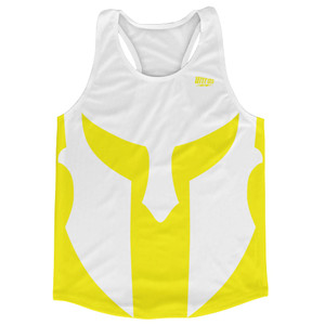 Spartan Running Track Tops Made In USA - White And Yellow Bright Spartan Running Track Tops Made In USA - White And Yellow Bright